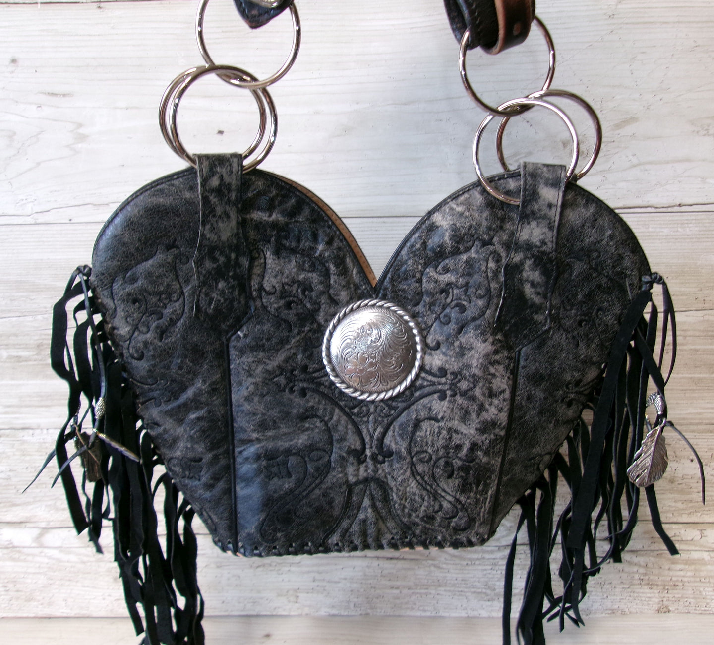 Double Cowboy Boot Purse with Fringe DB351